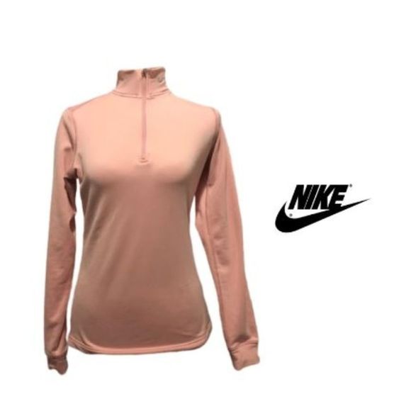 Nike Tops - Nike Blush Pink Fleece Quarter Zip Pullover M